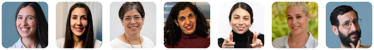 יקיר חיוט, ליאת פרבר בן שמחון, גלית בר חיימוב, קרן דוד, אסנת גלר-לדרר, רחלי בליסנה ודניאל זאבי חיוט